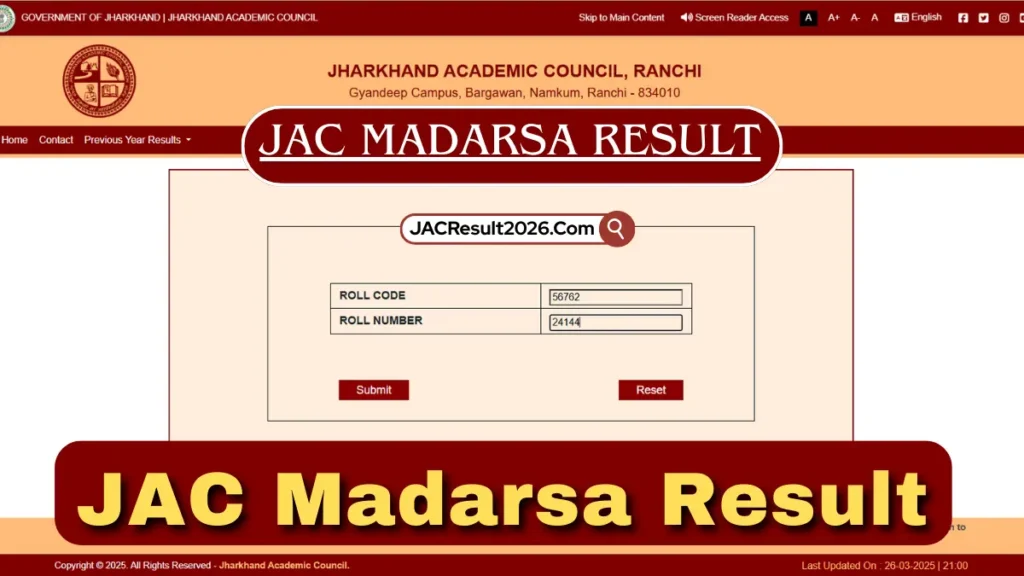 JAC Madarsa Result