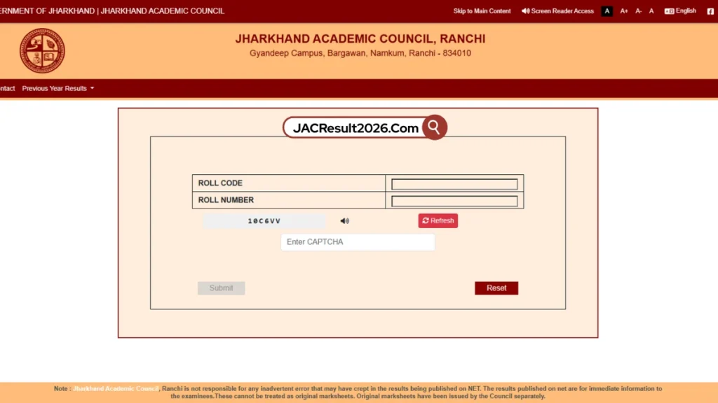 JAC Result 2026