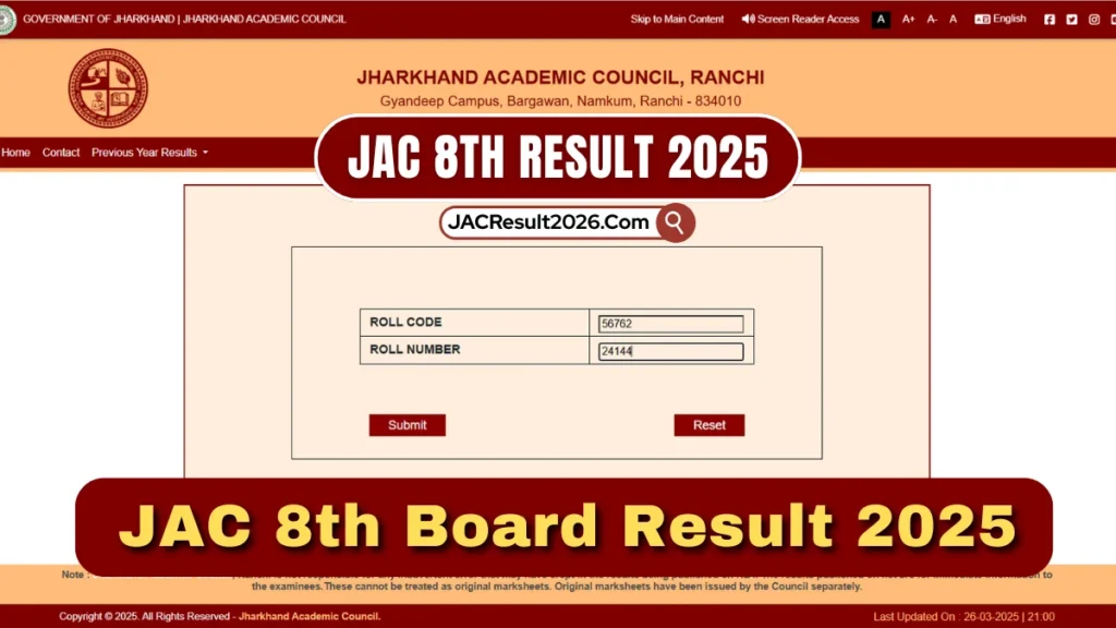 JAC 8th Result